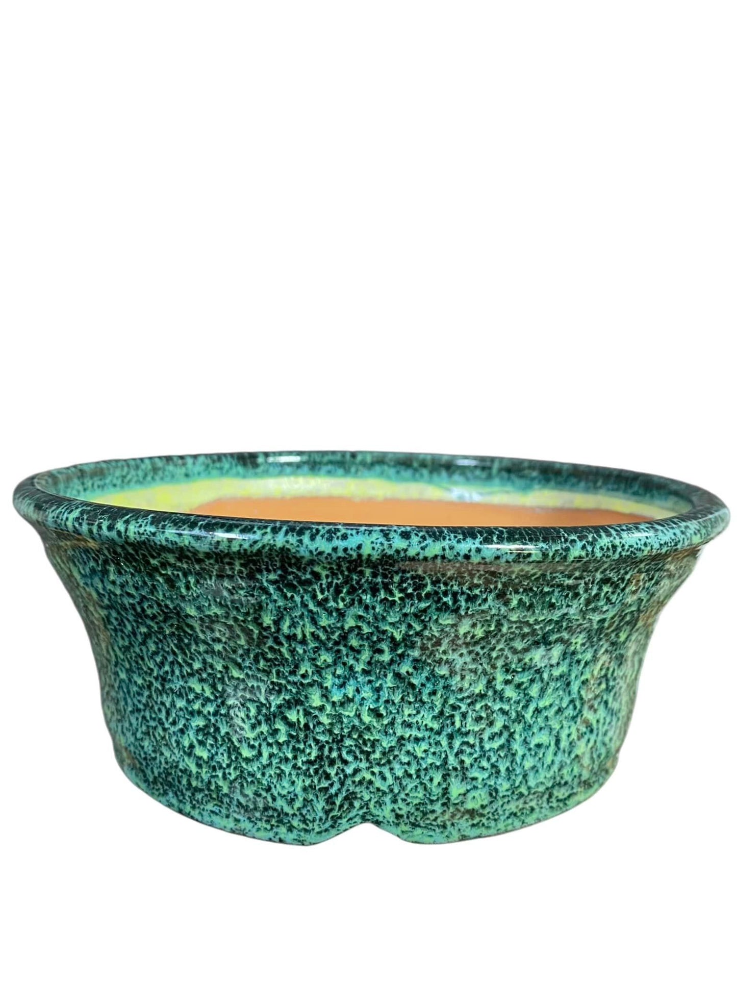 Shuho - Bright Glazed Bowl Bonsai Pot (7-1/8" wide)