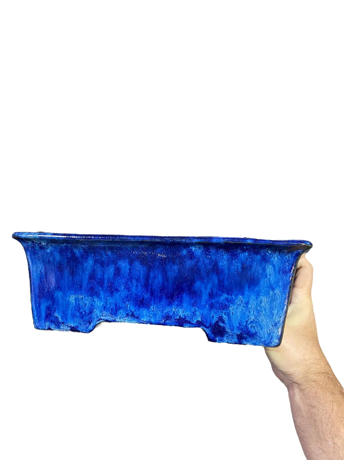 Shuho - Stunning Glazed Rectangle Bonsai Pot (12" wide)