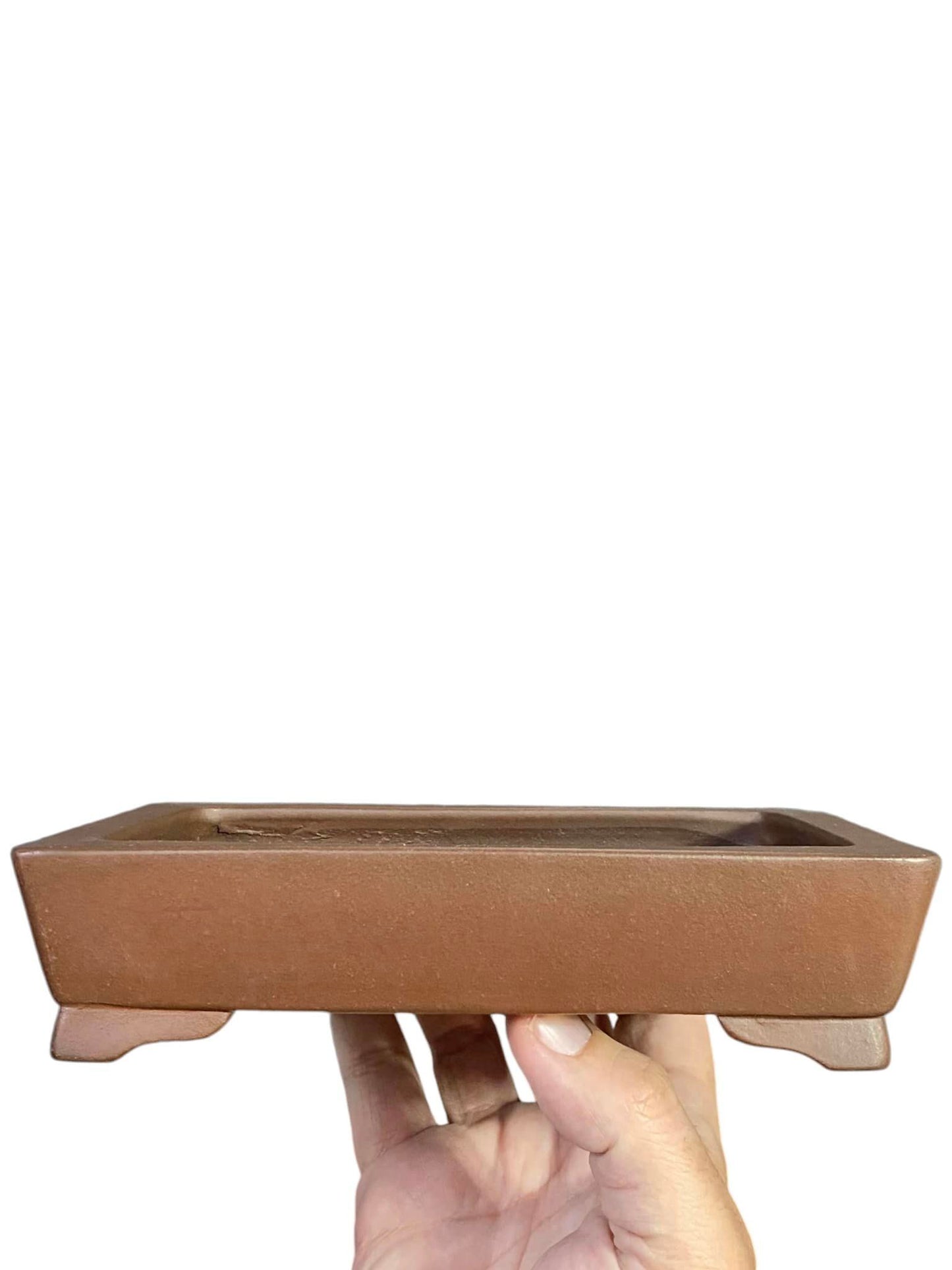 Yamaaki - Old Unglazed Rectangle Bonsai Pot (7-1/2" wide)