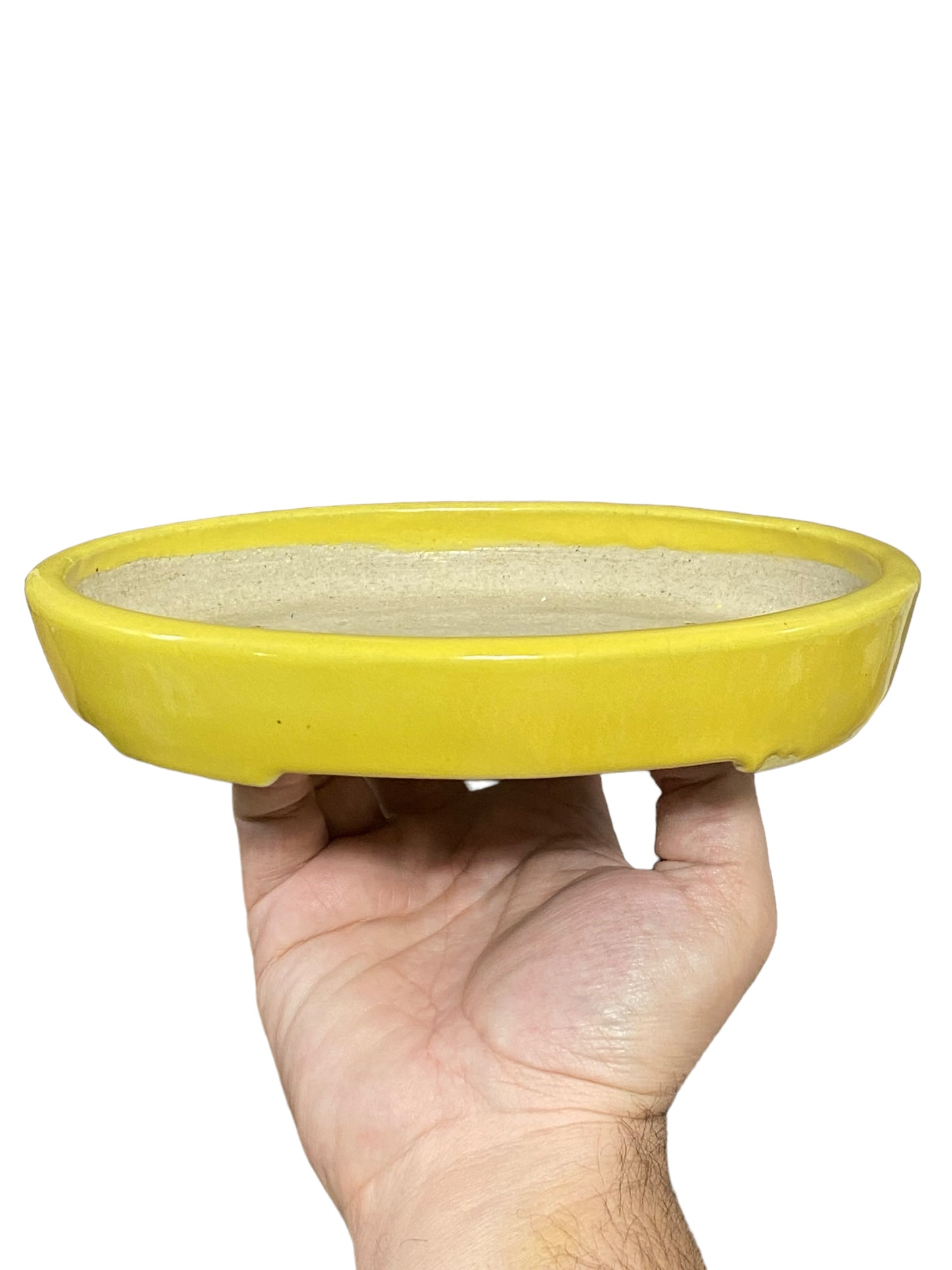 Koyo - Older Yellow Glazed Oval Bonsai Pot