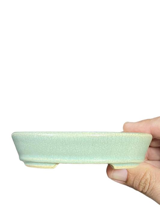 Dokou - Crackle Glazed Bonsai or Accent Pot (4-1/4” wide)