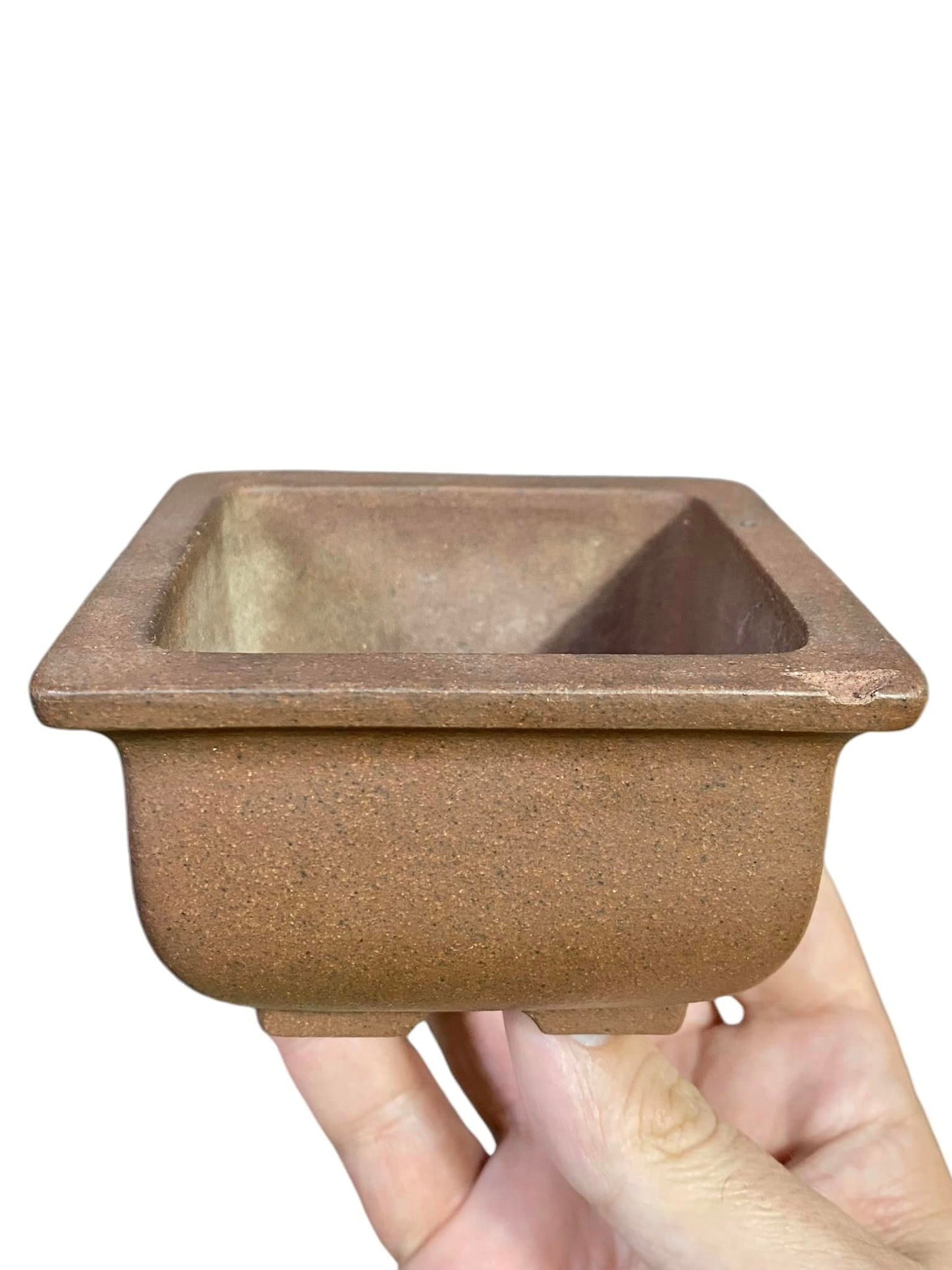 Yamaaki - Classic Flared Rim Square Bonsai Pot (3-15/16" wide)