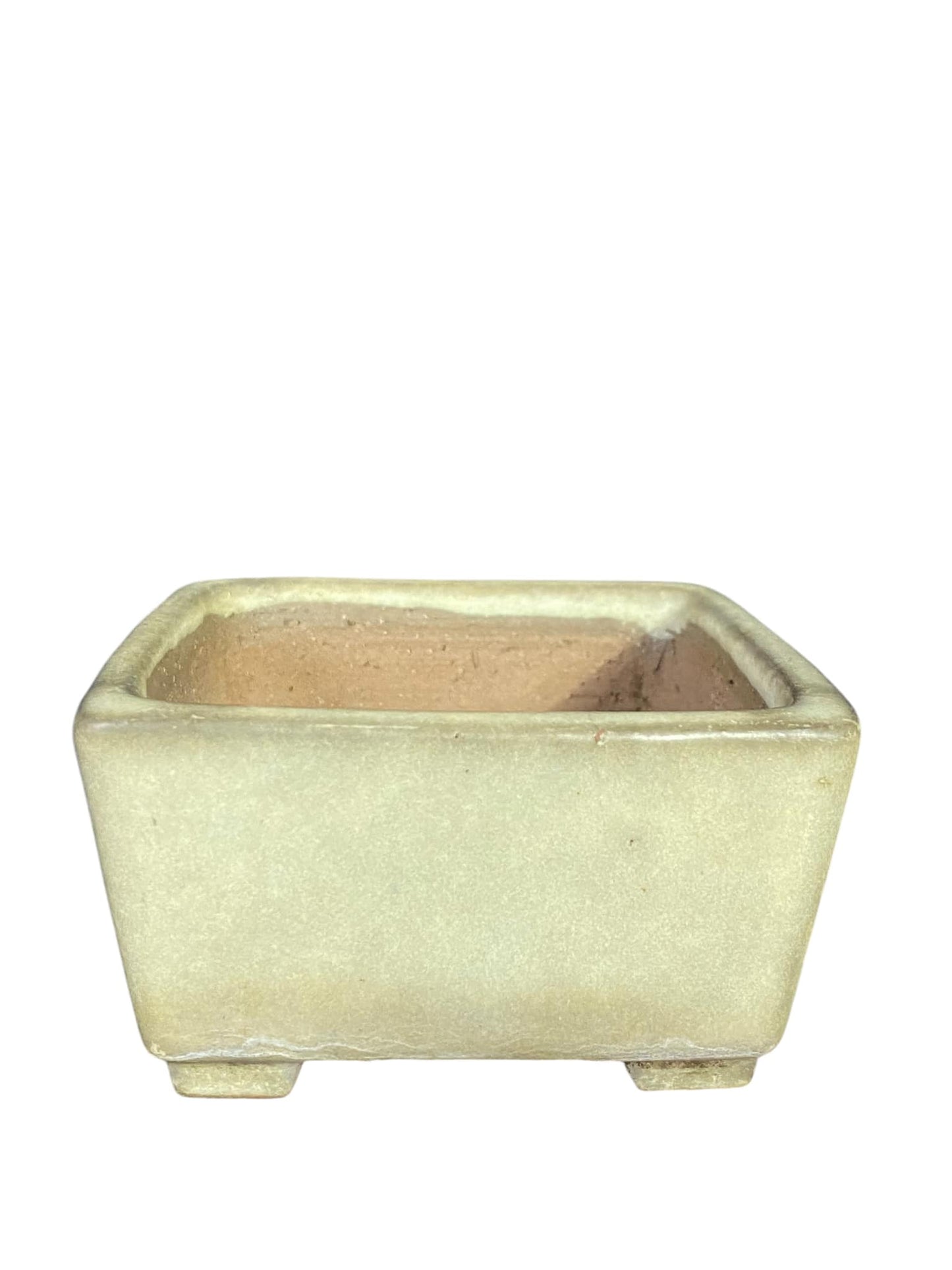 Yamafusa - Old Glazed Square Bonsai Pot (3-9/16" wide)