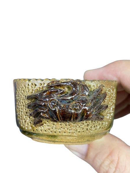 Takudo - Carved Crab Bonsai Pot (2-3/16" wide)