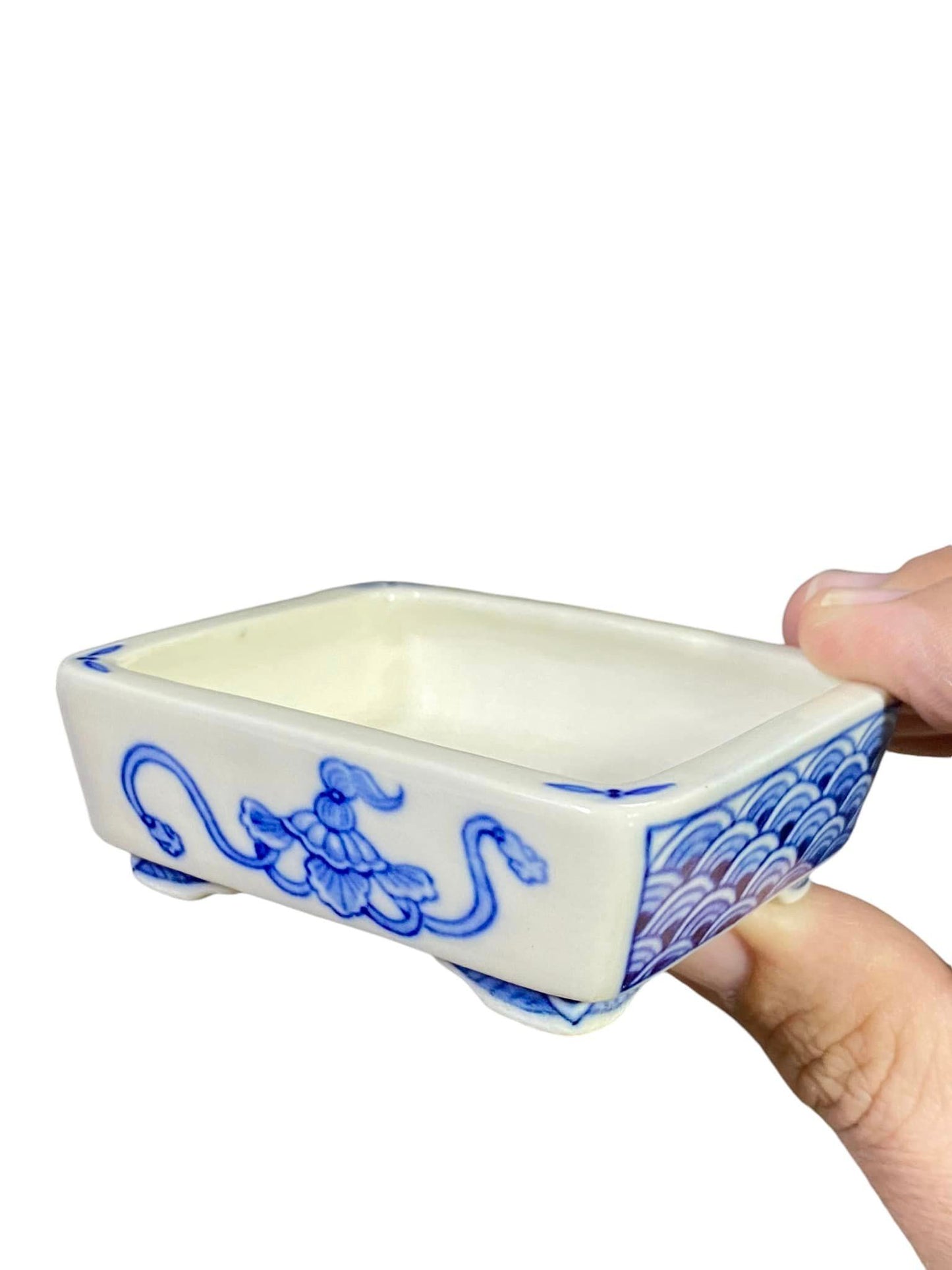 Oshima Mayu - Hand Painted Mame Bonsai Pot (3-1/8" wide)