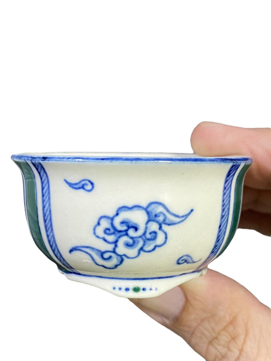 Oshima Mayu - Hand Painted Mame Bonsai Pot (2-1/2" wide)