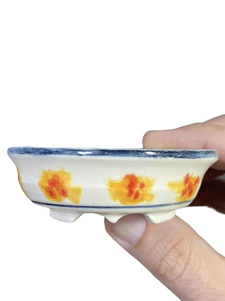 Shoseki - Glazed Mame Bowl Bonsai Pot (3-1/32" wide)