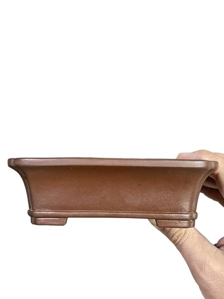 Yamaaki - Classic Cut Corner Rectangle Bonsai Pot (6" wide)