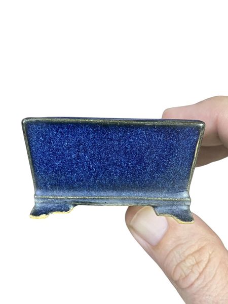 Bikoh - Namako Mame Glazed Rectangle Bonsai Pot (2-1/4" wide)