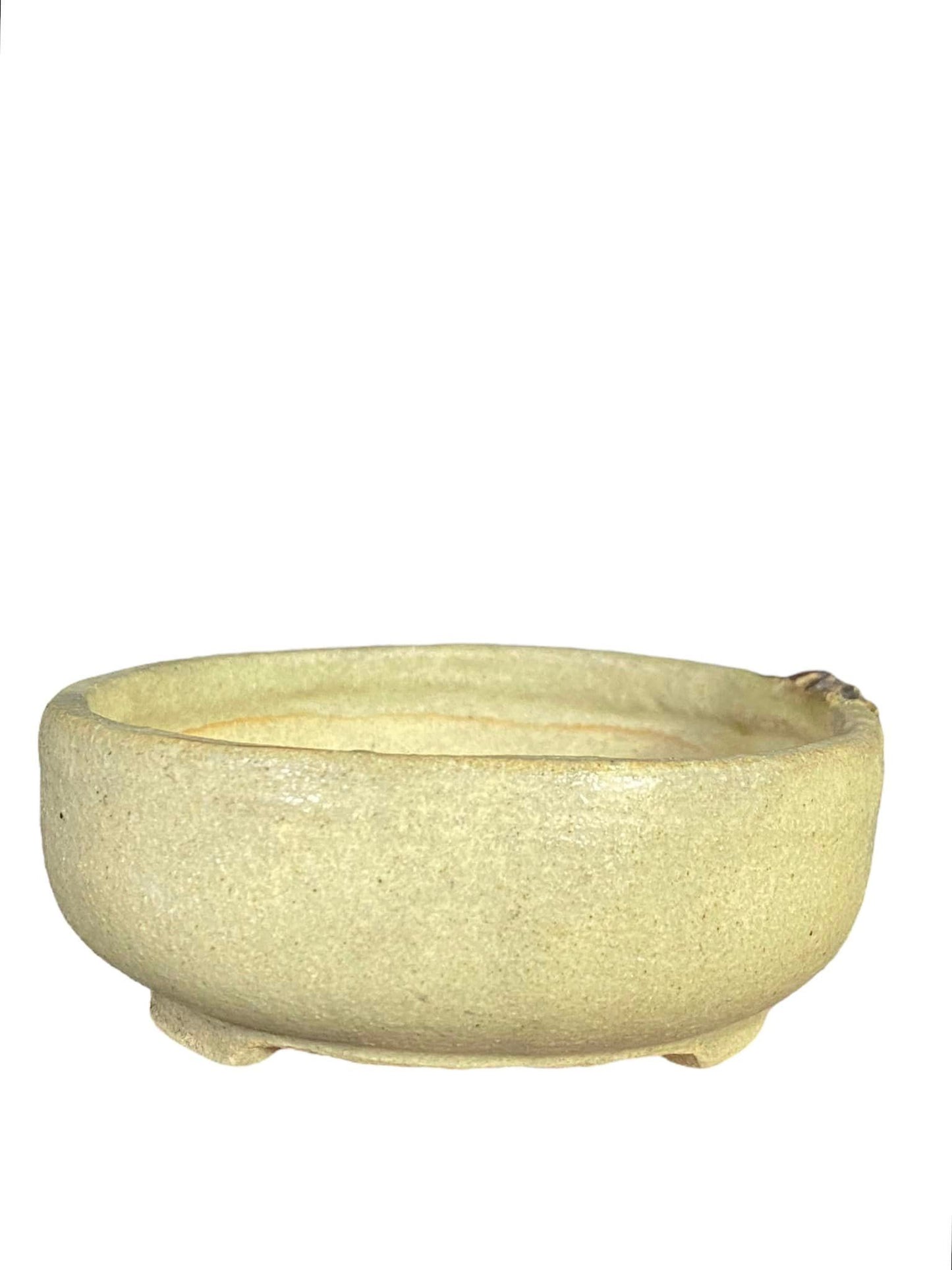 Tanabe Sekisyu - Crab Carved Shallow Bowl Bonsai Pot (3-3/4" wide)