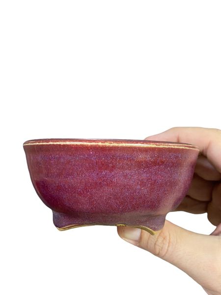 Syu - Glazed Bowl Style Bonsai Pot (4-3/8” wide)