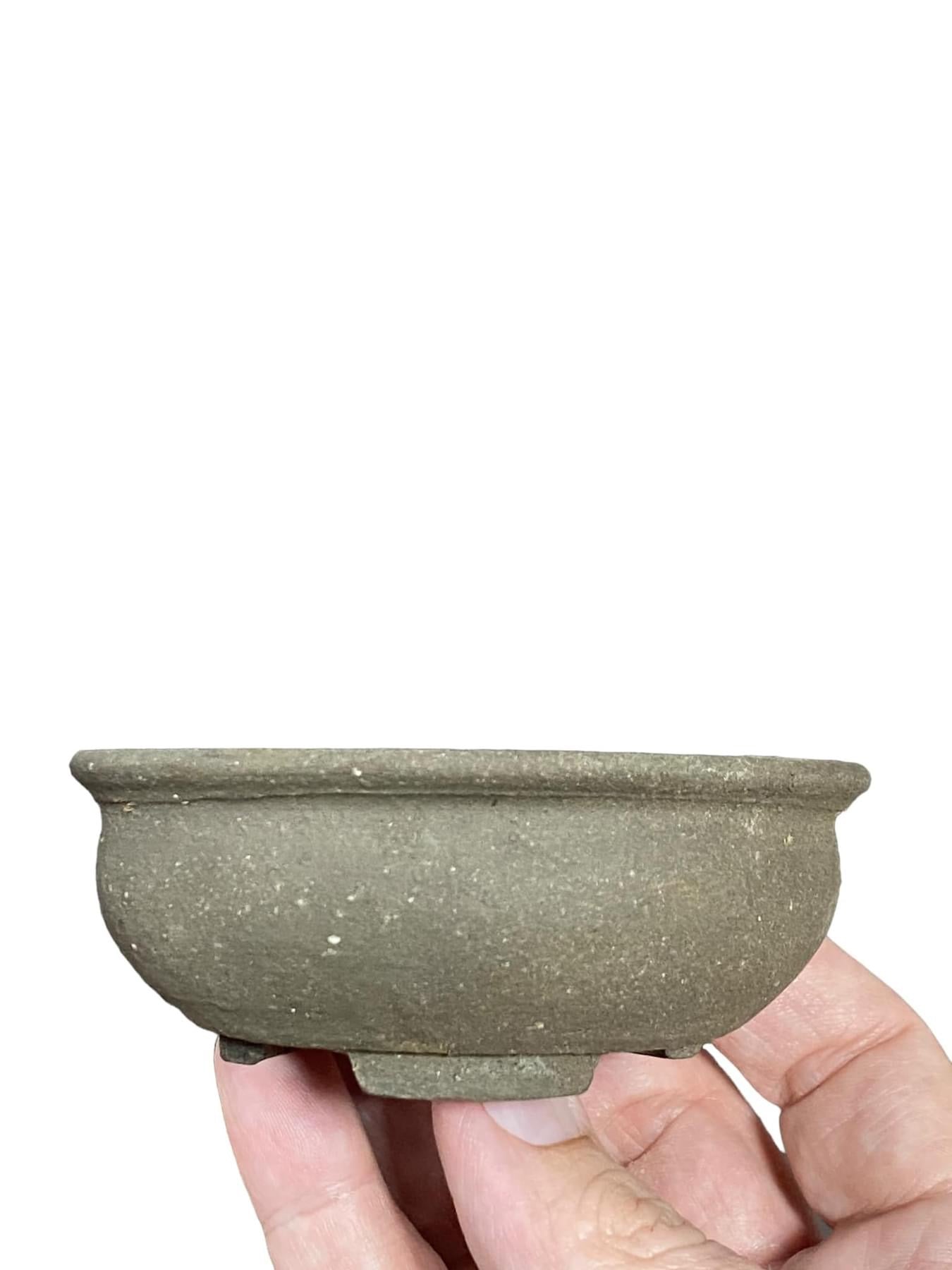 Heian Kosen - Old Unglazed Round Bonsai Pot