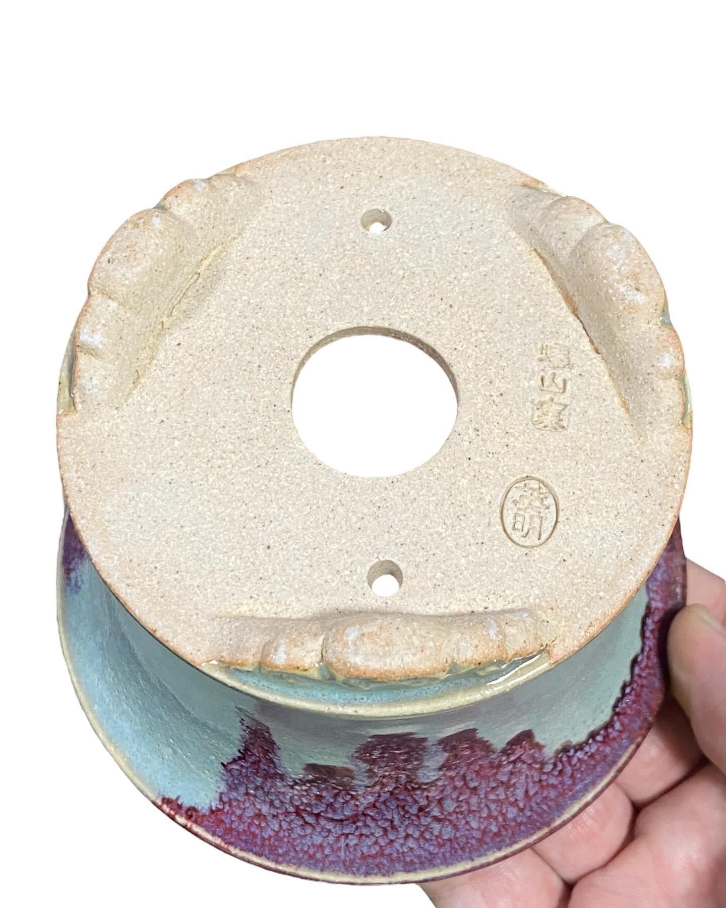 Eimei - Dual Color Semi Cascade Bonsai Pot (4-1/2” wide)