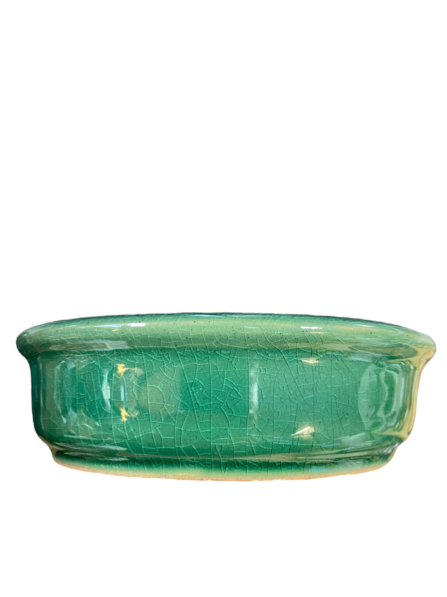 LoveBonsai Glazed Green Oval Bonsai Pot (8-1/2” wide)