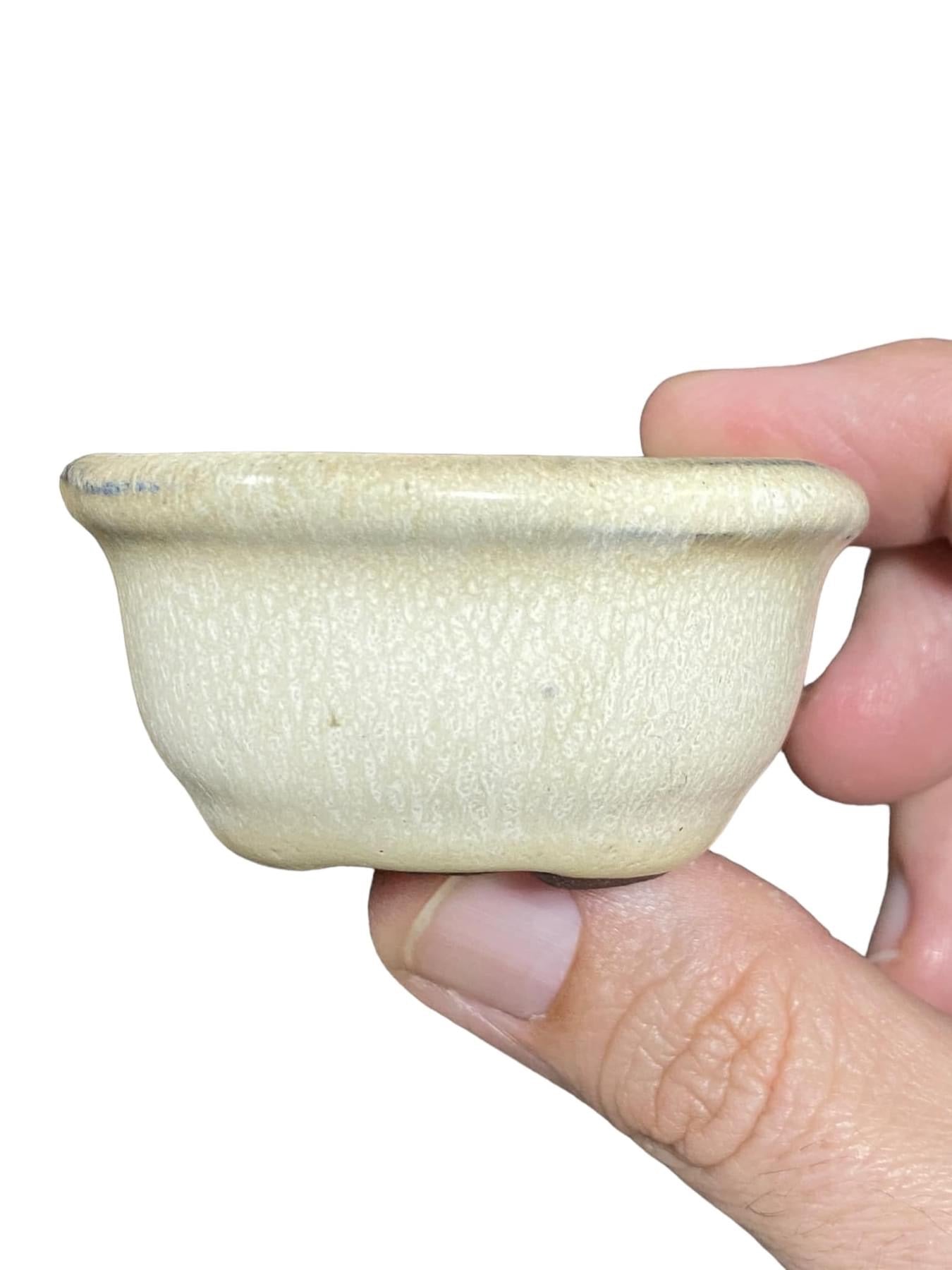 Japanese - Mame White Glazed Accent or Bonsai Pot