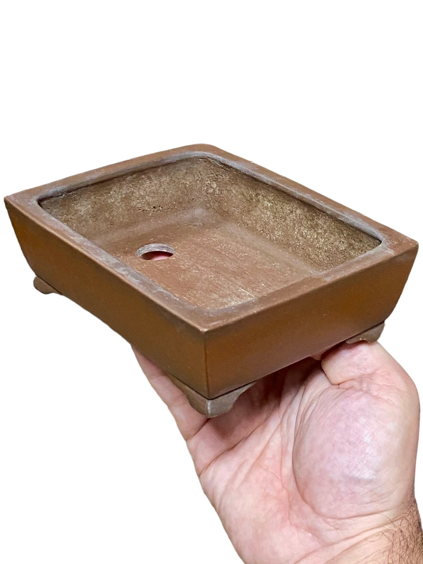 Ittoen - Classic Unglazed Footed Rectangle Bonsai Pot