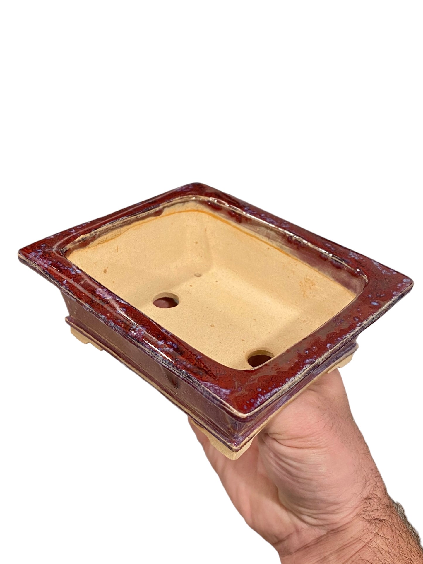 Fukuda Keiun - Stunning Multicolor Drip Glazed Bonsai Pot