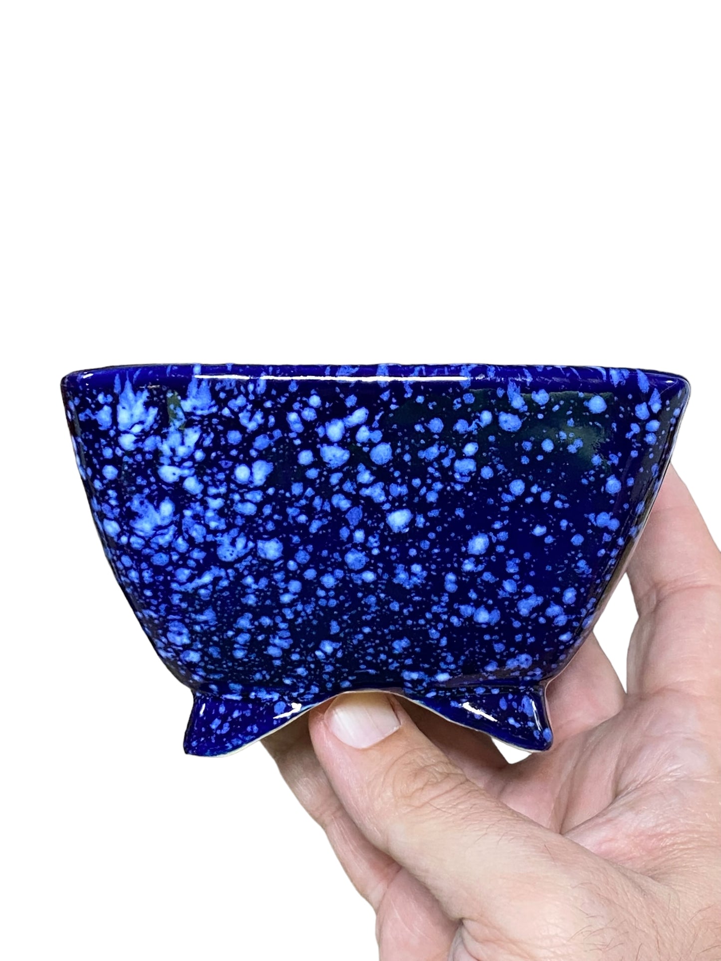 Koyo - Blue & White Glazed Square Bonsai Pot