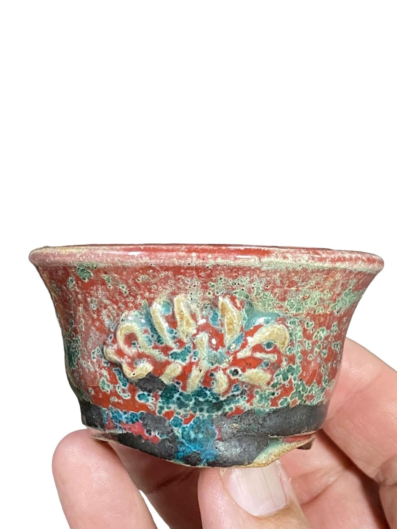 Tosui - Handmade Glazed Bowl Style Bonsai Pot (2-7/8” wide)