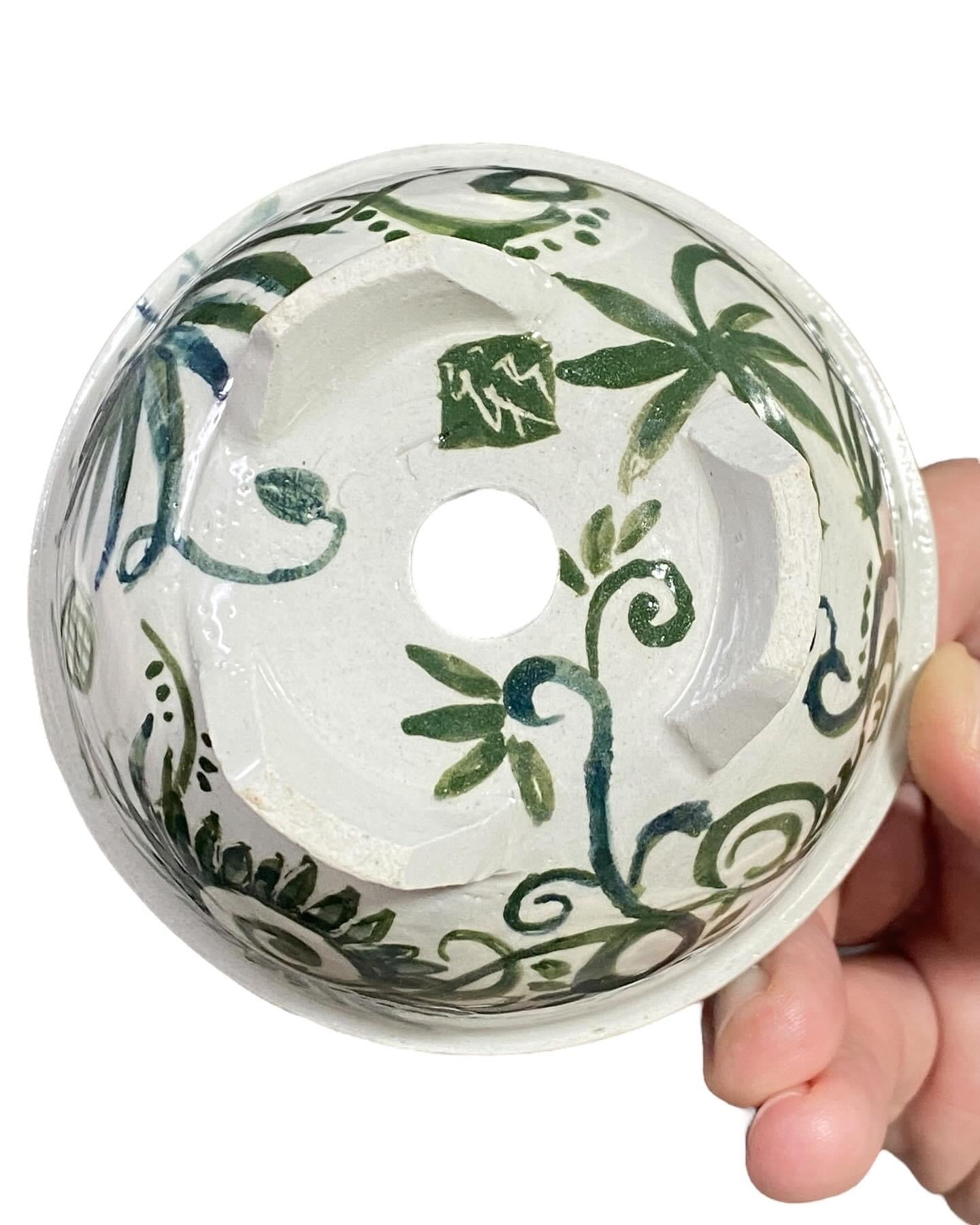 Eisetu - Hand Painted Foliage Bonsai Pot (4” wide)