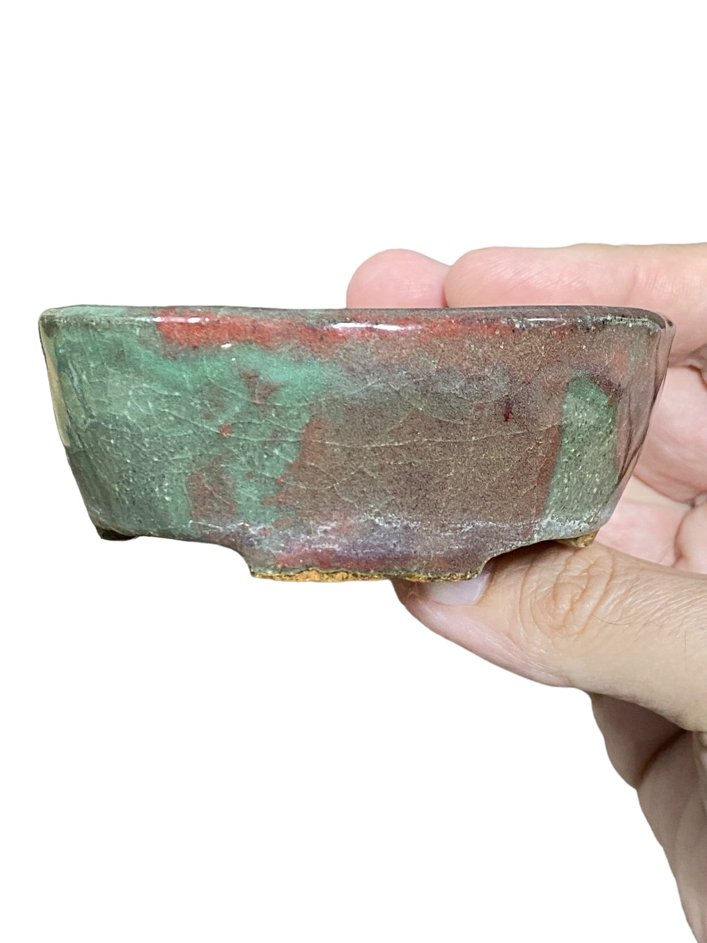 Glazed Multicolor Bonsai Pot from Japan