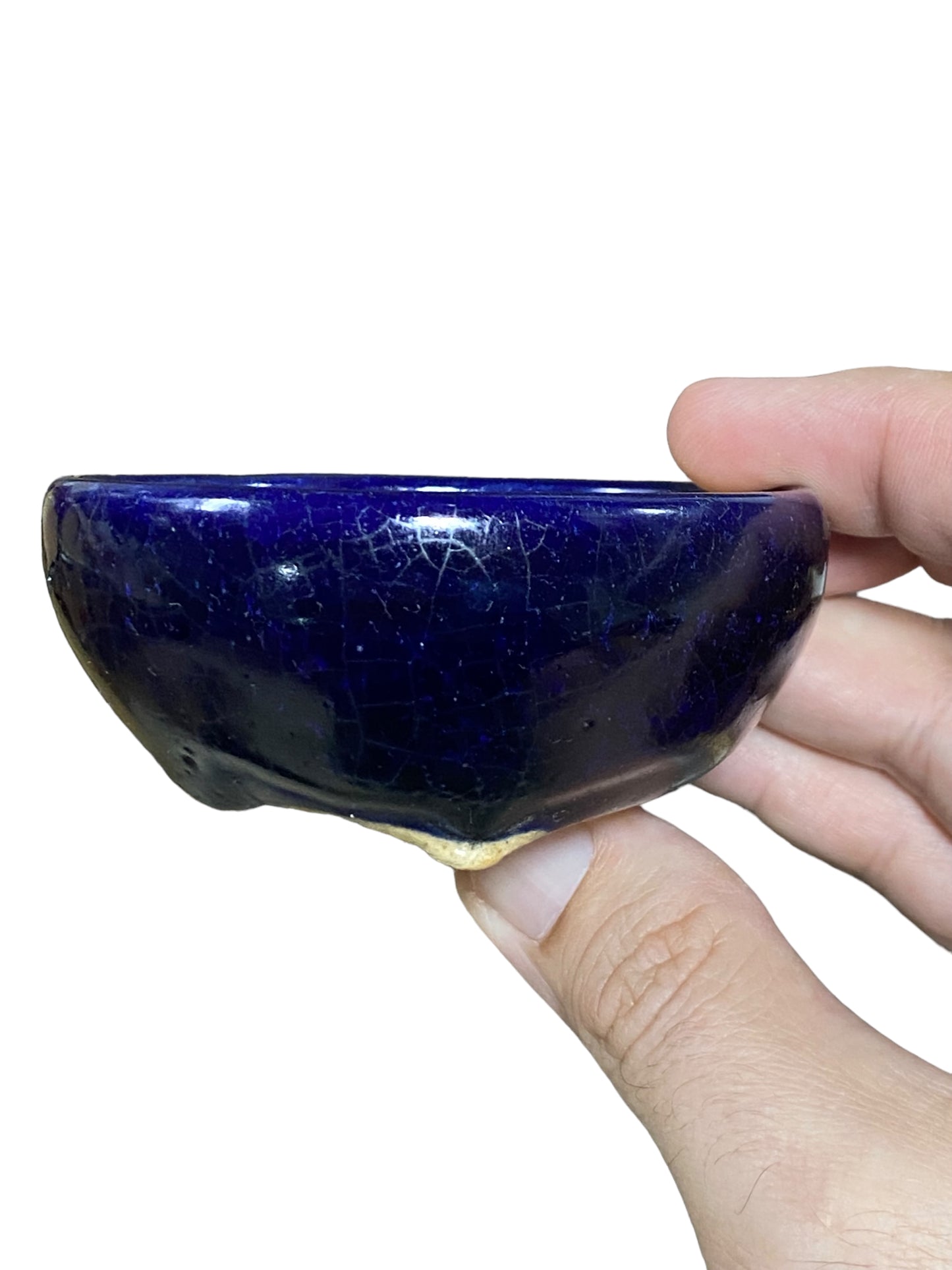 Fukushige Bushuan - Oribe Glazed Rectangle Bonsai Pot