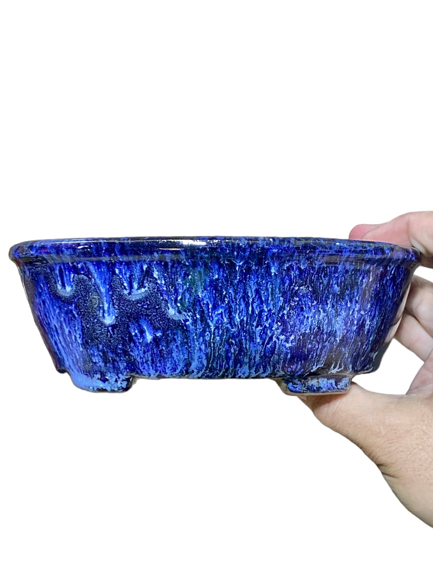 Shuho - Rich Blue Glazed Oval Shaped Bonsai