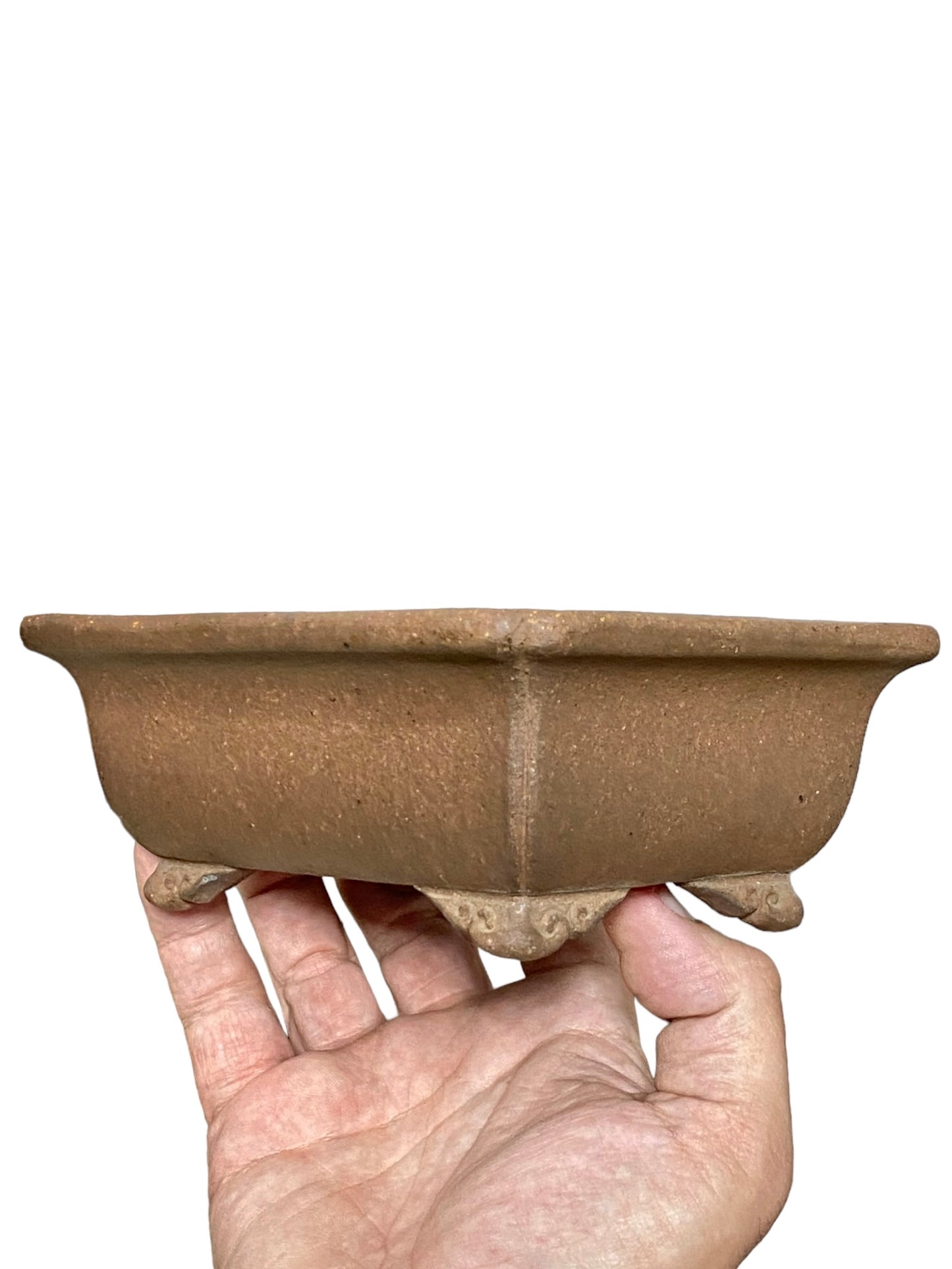 Yamaaki - Rare 1st Generation Unglazed Footed Rectangle Bonsai Pot
