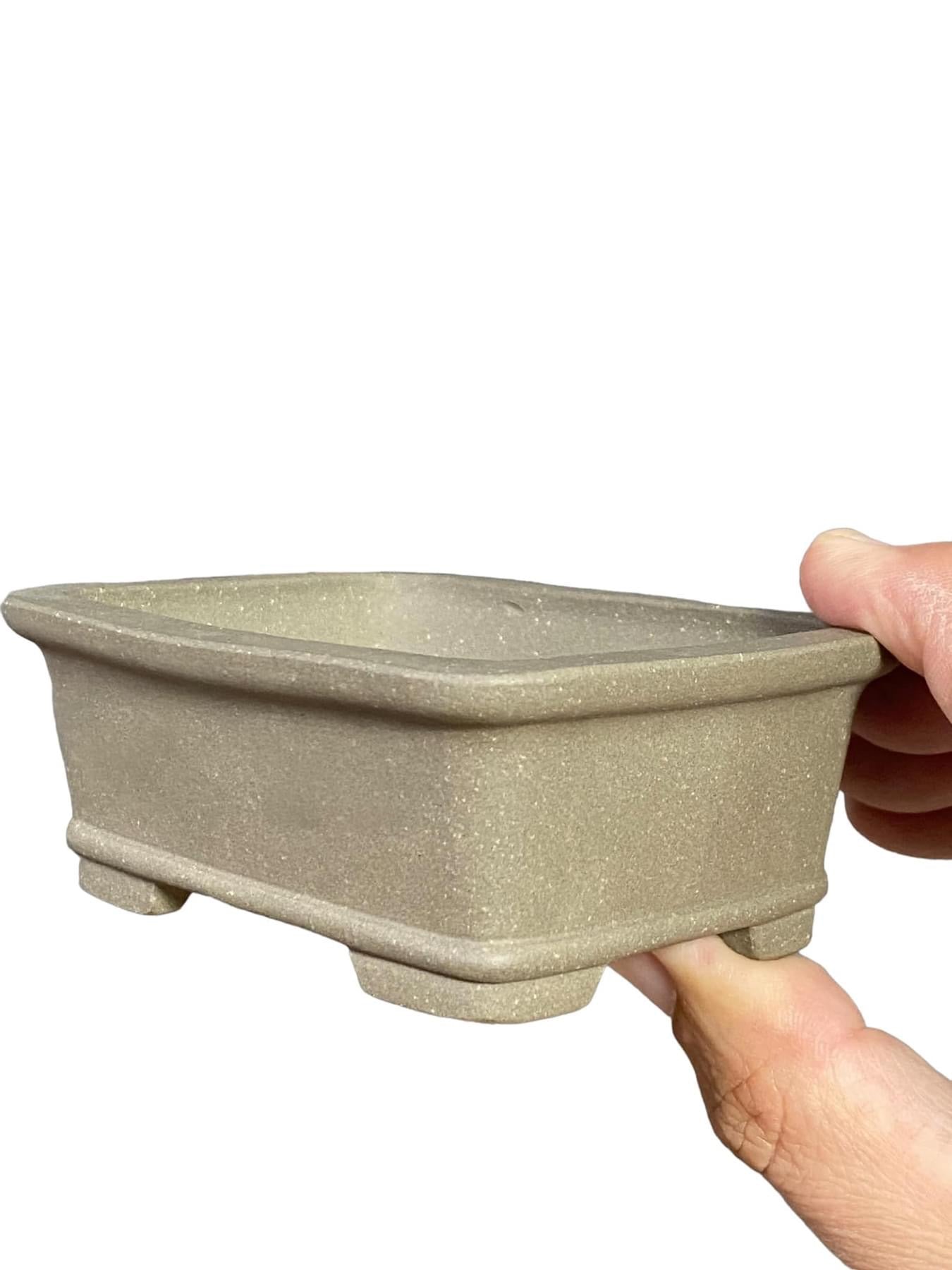 Hokidou - High Quality Unglazed Rectangle Bonsai Pot (4-1/16” wide)