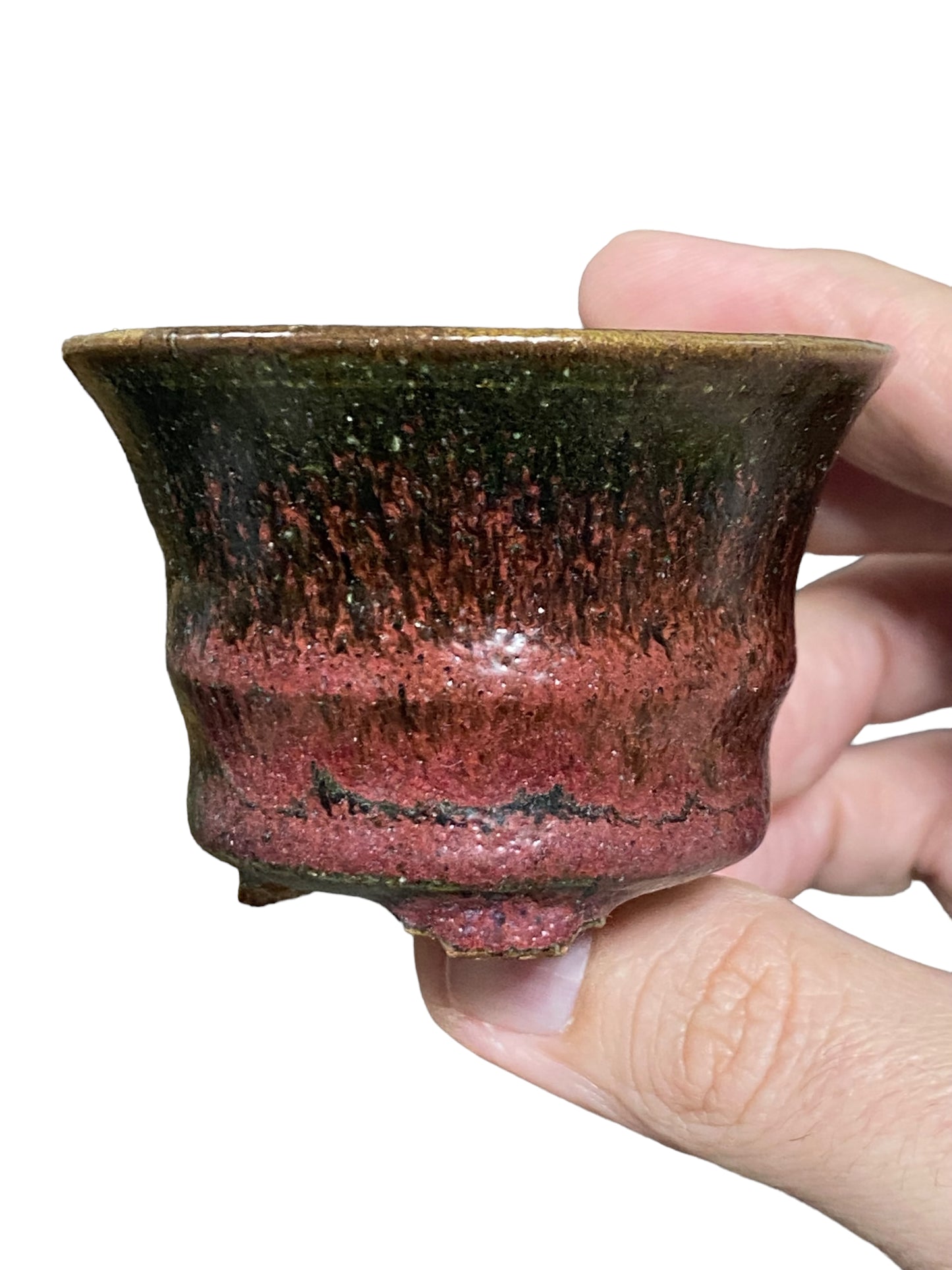 Koho - Glazed Mame Semi-Cascade Bonsai Pot
