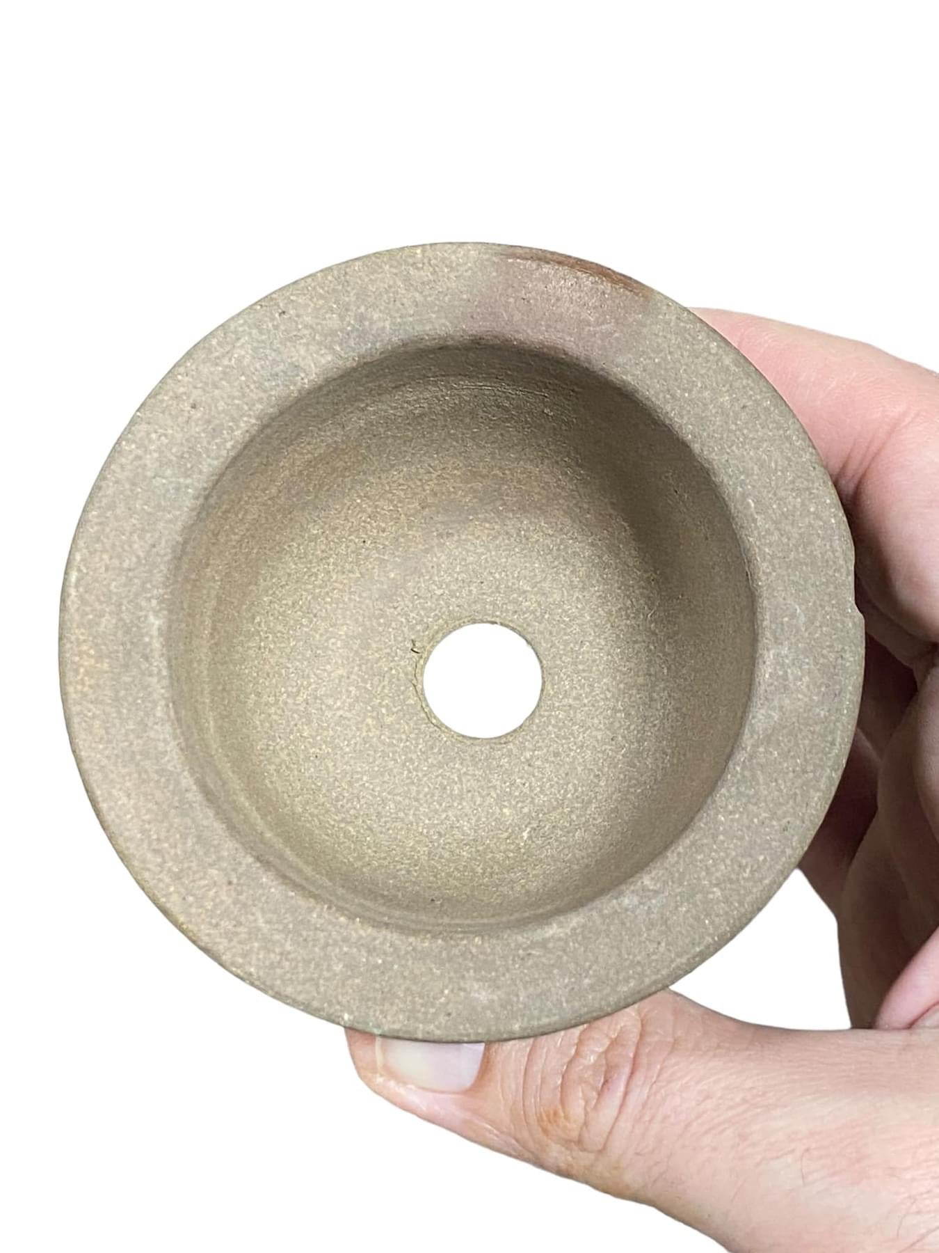 Japanese - Thick Flared Rim Bowl Style Bonsai Pot (3-1/2" wide)
