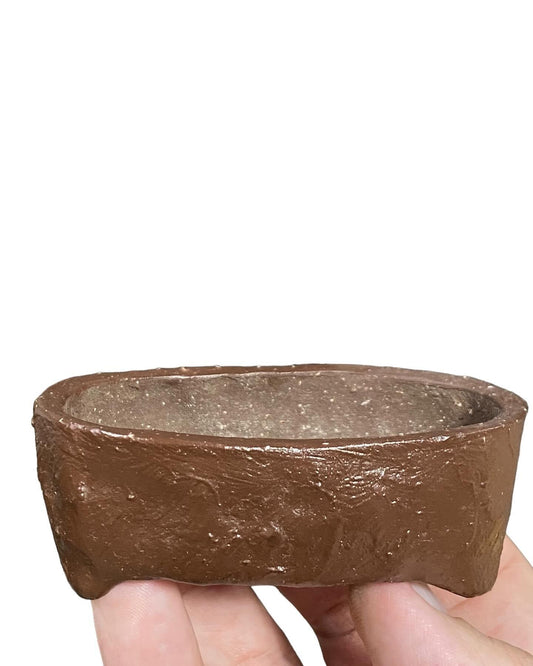Chinese -  Handmade Simple and Deep Mame Bonsai Pot (3-7/16” wide)