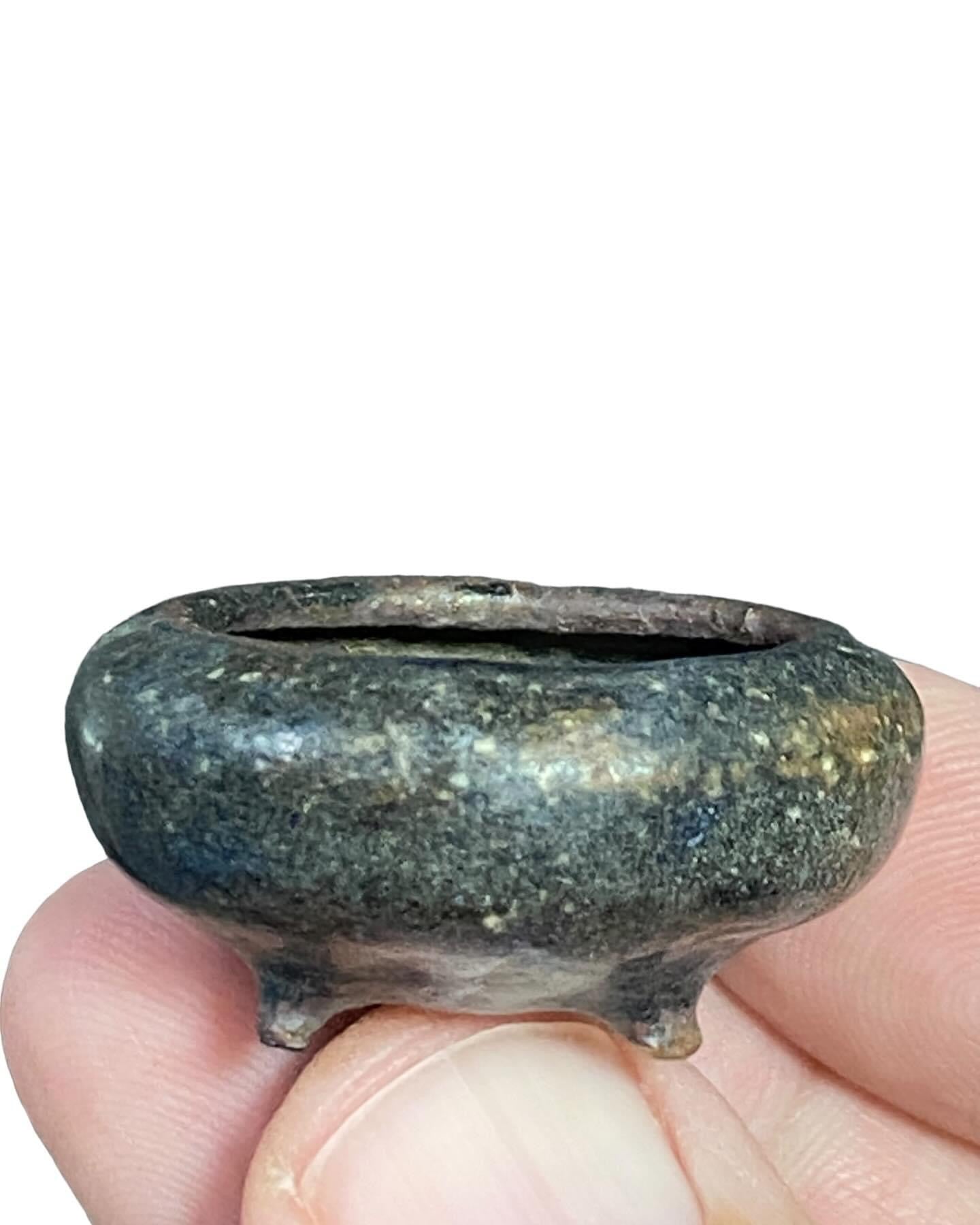 Japanese - Glazed Footed Mame Bonsai Pot (1-3/8” wide)