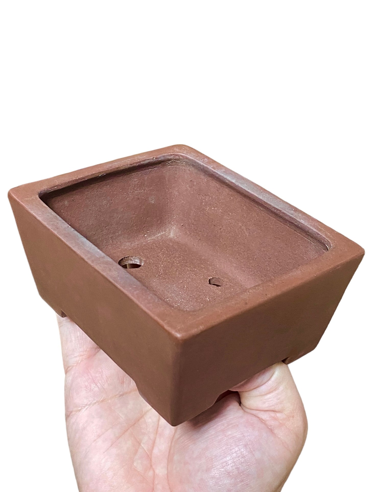 Yamaaki - Older Unglazed Footed Rectangle Bonsai Pot
