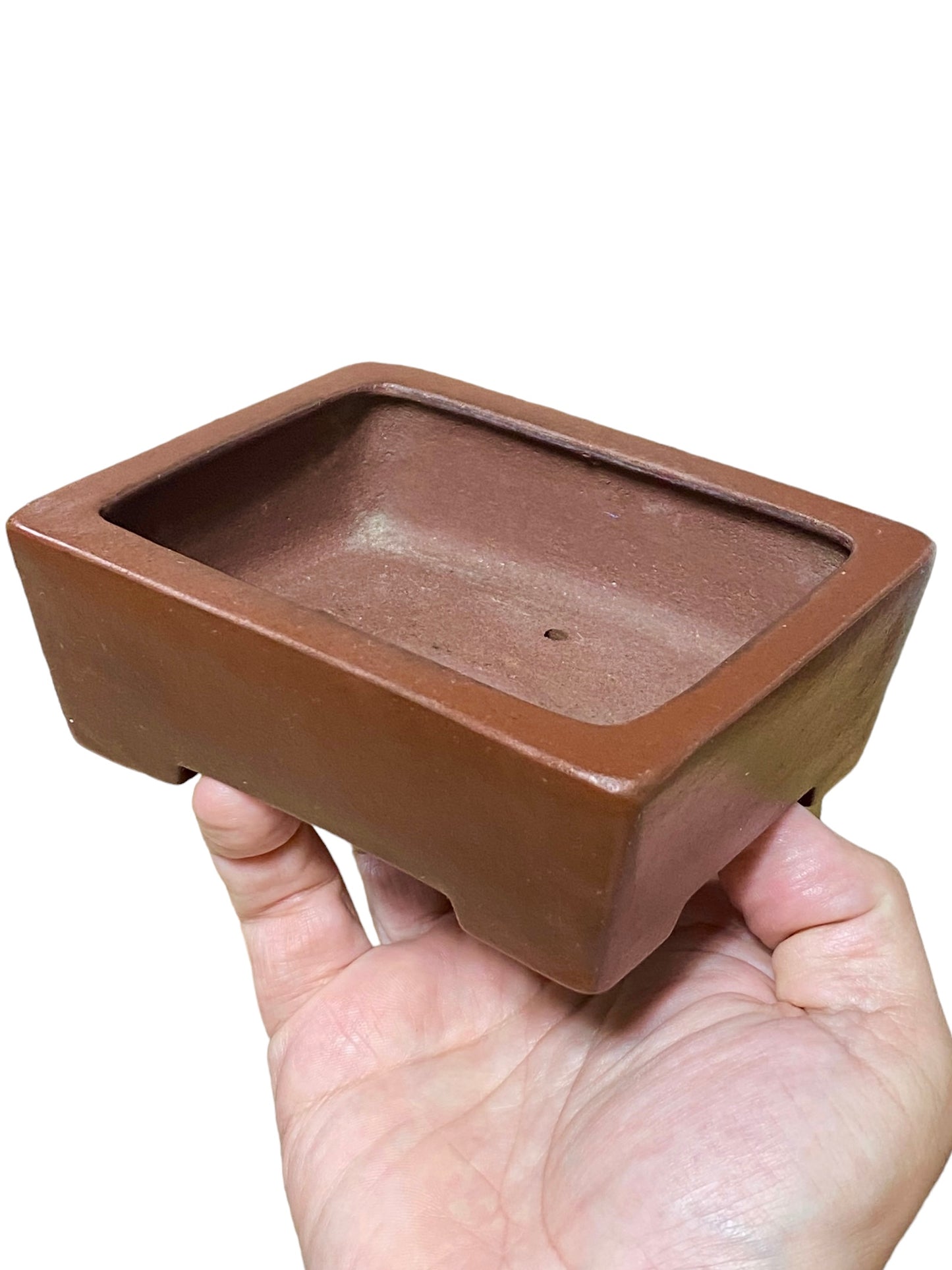 Yamaaki - Older Unglazed Footed Rectangle Bonsai Pot