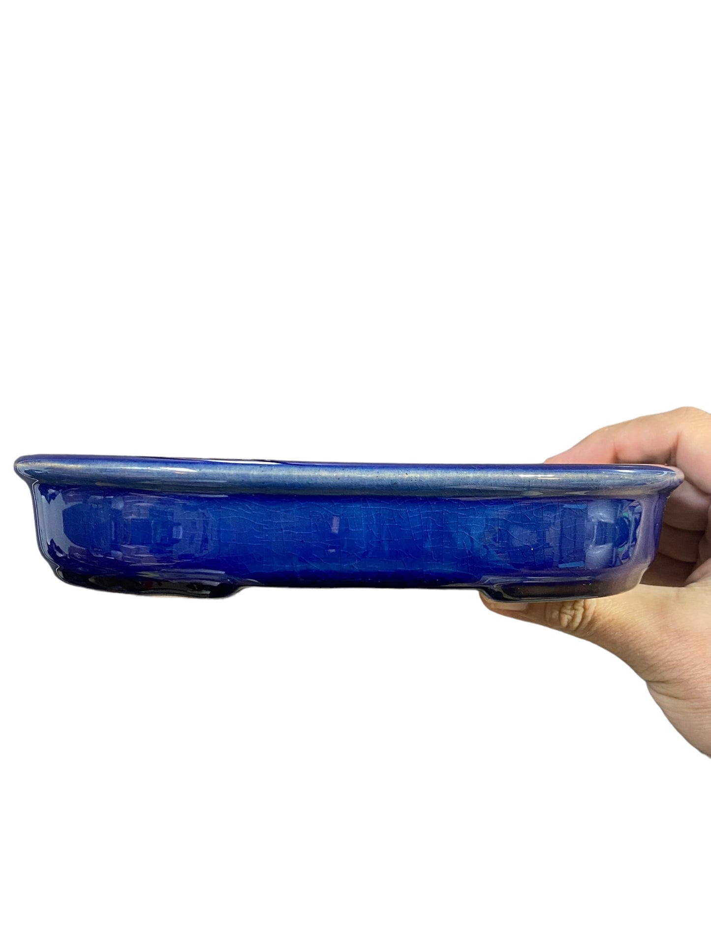 LoveBonsai Glazed Blue Oval Bonsai Pot (8-1/2” wide)