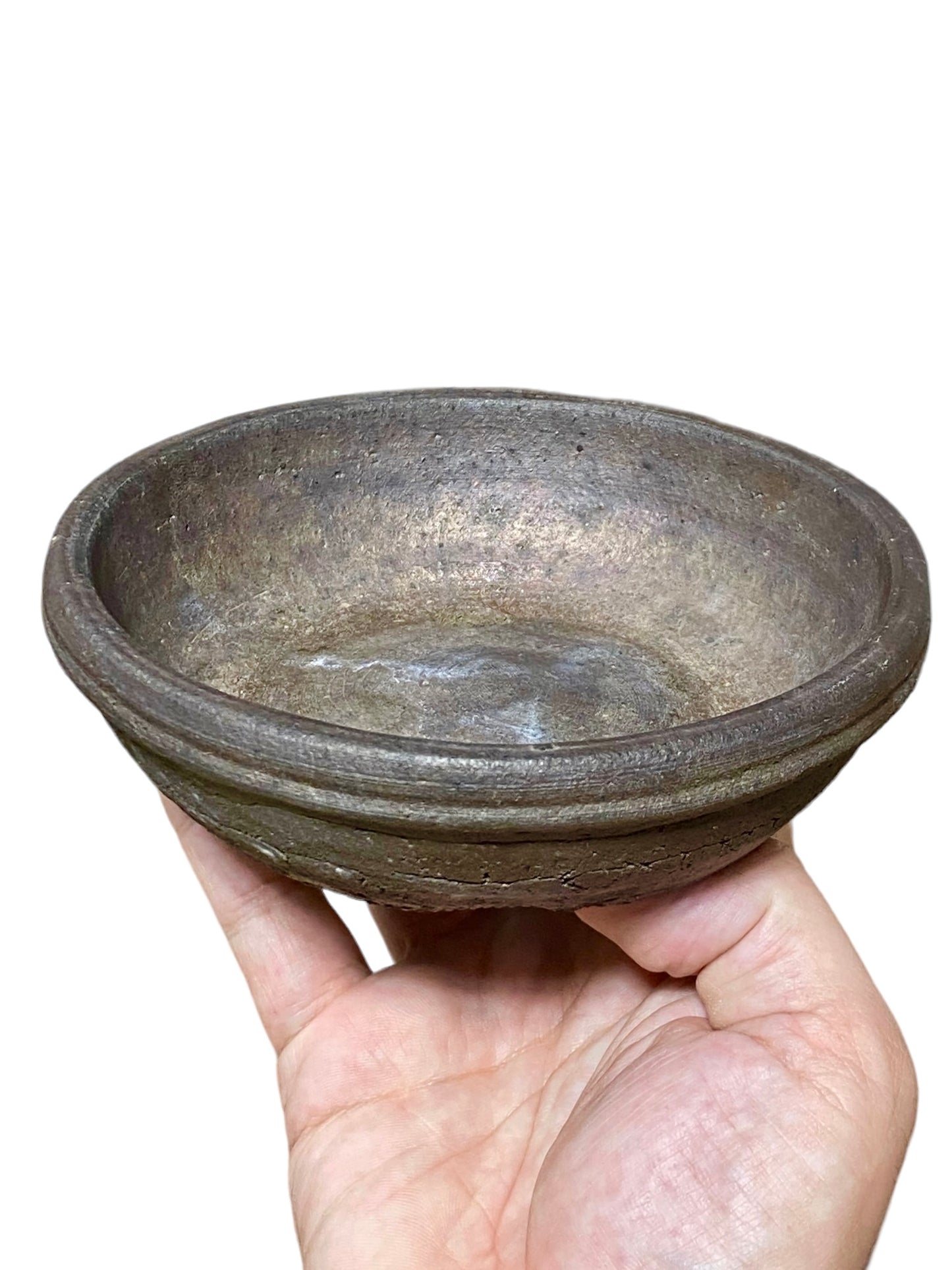 Yamaaki - Rare 2nd Gen Unglazed Round Nanban Style Bonsai Pot