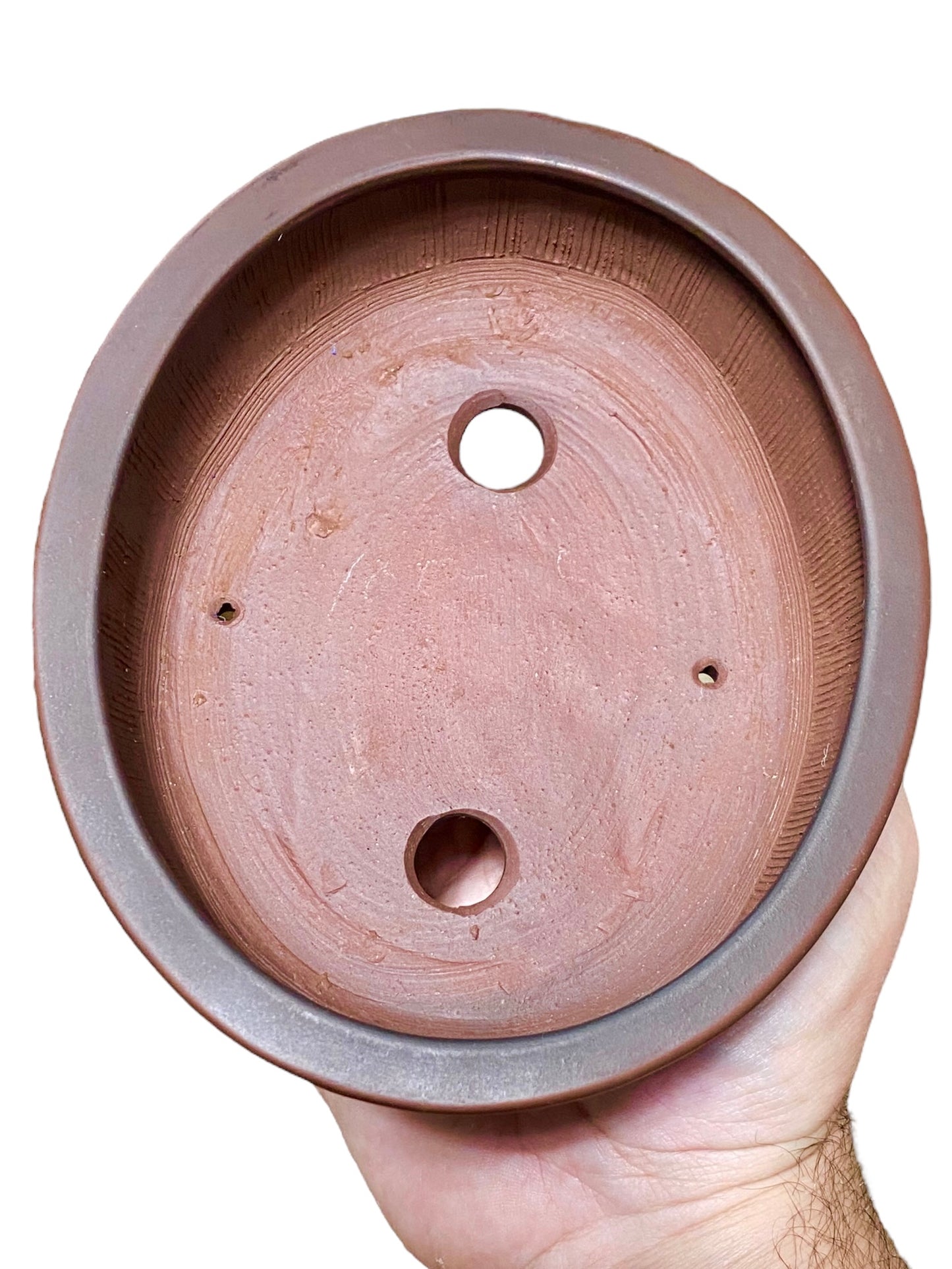 Bigei - Unglazed Woven Oval Style Bonsai Pot