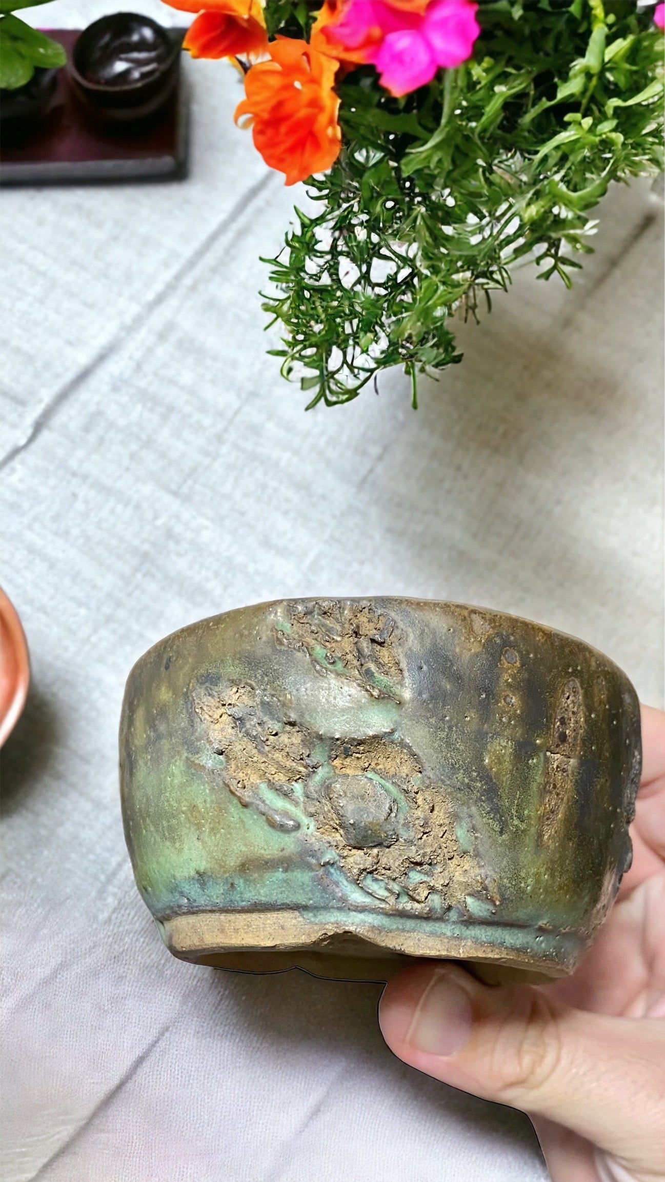 Shuho - Worm-eaten Bowl Style Bonsai or Accent Pot