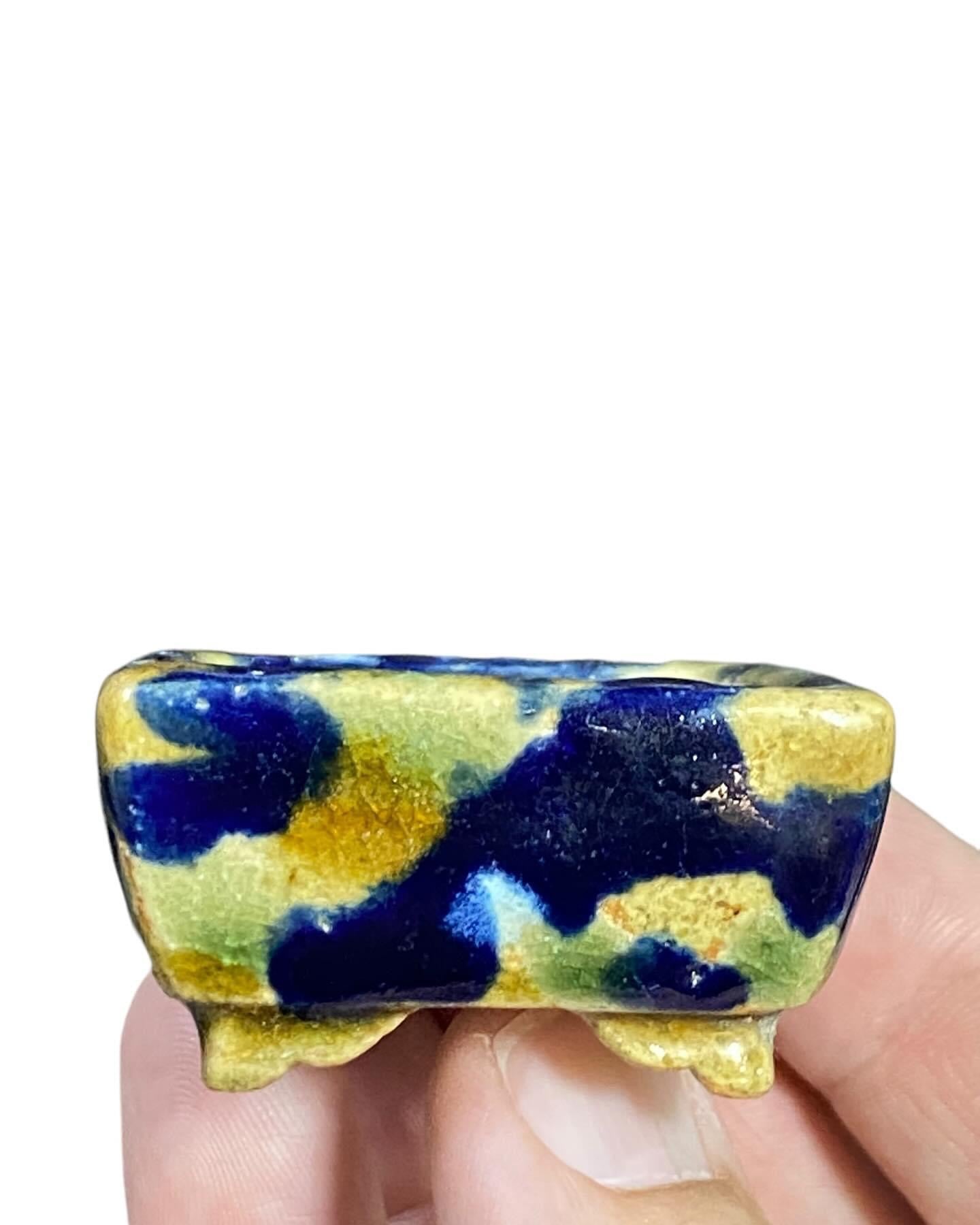 Japanese - Multicolor Glazed Bonsai Pot (2-7/16” wide)