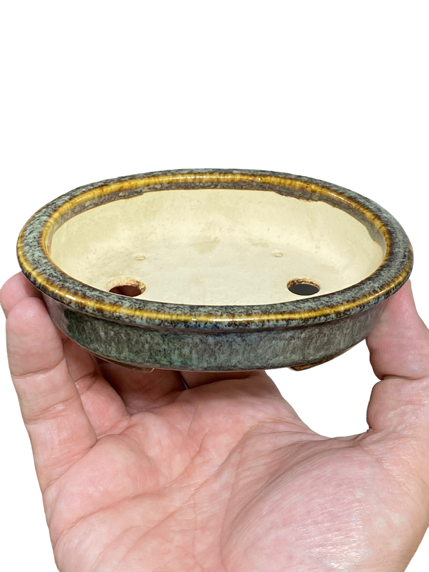 Koyo - Namako Glazed Shohin Oval Bonsai Pot