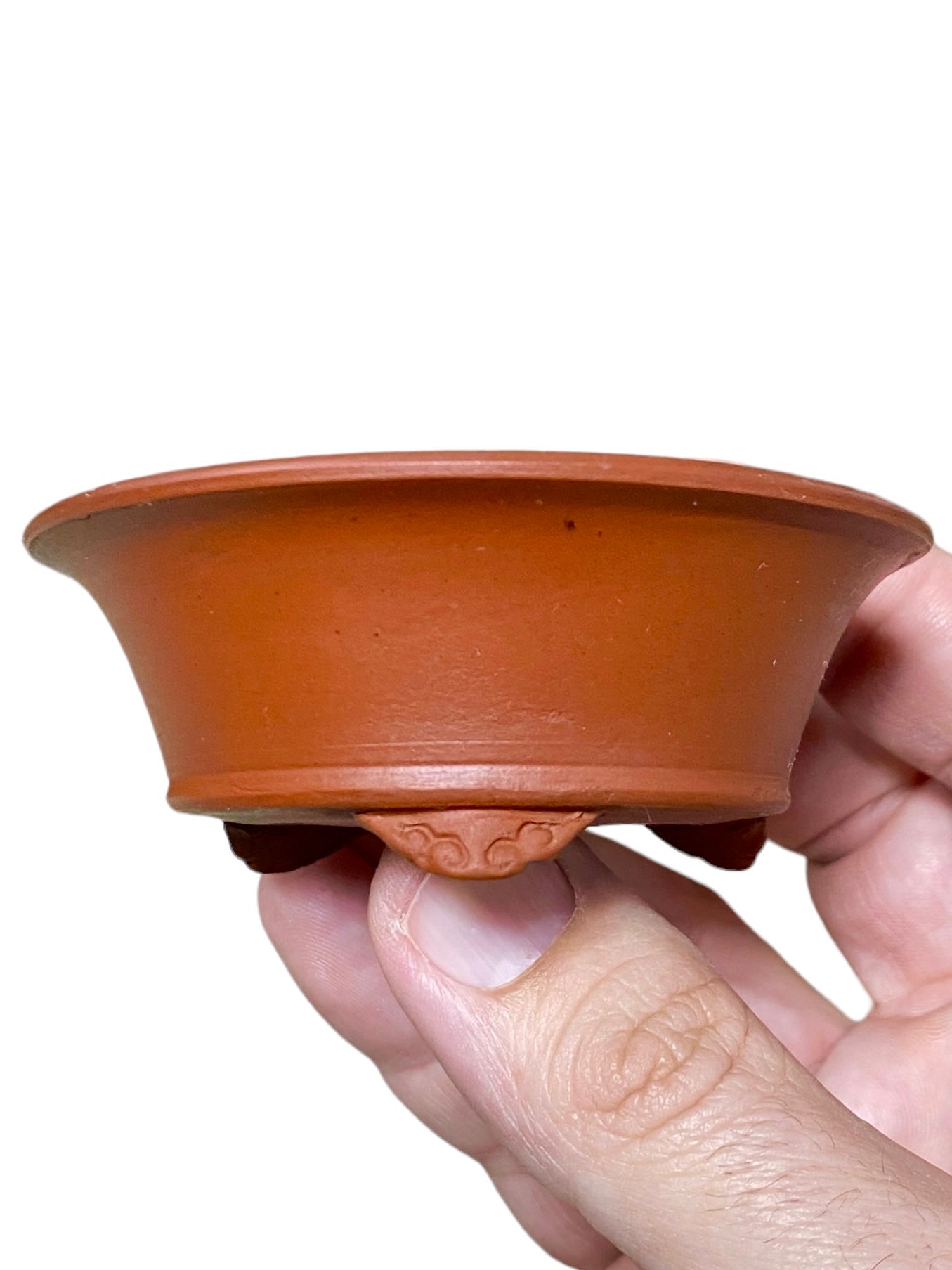 Bigei - Small Unglazed Footed Round Bonsai Pot