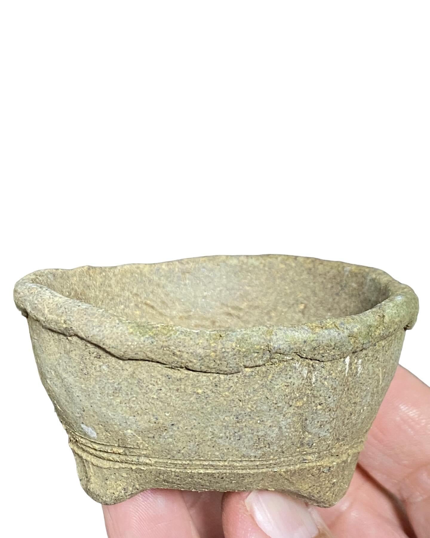 Mituyama - Rolled Rim Footed Bonsai Pot (2-7/8” wide)