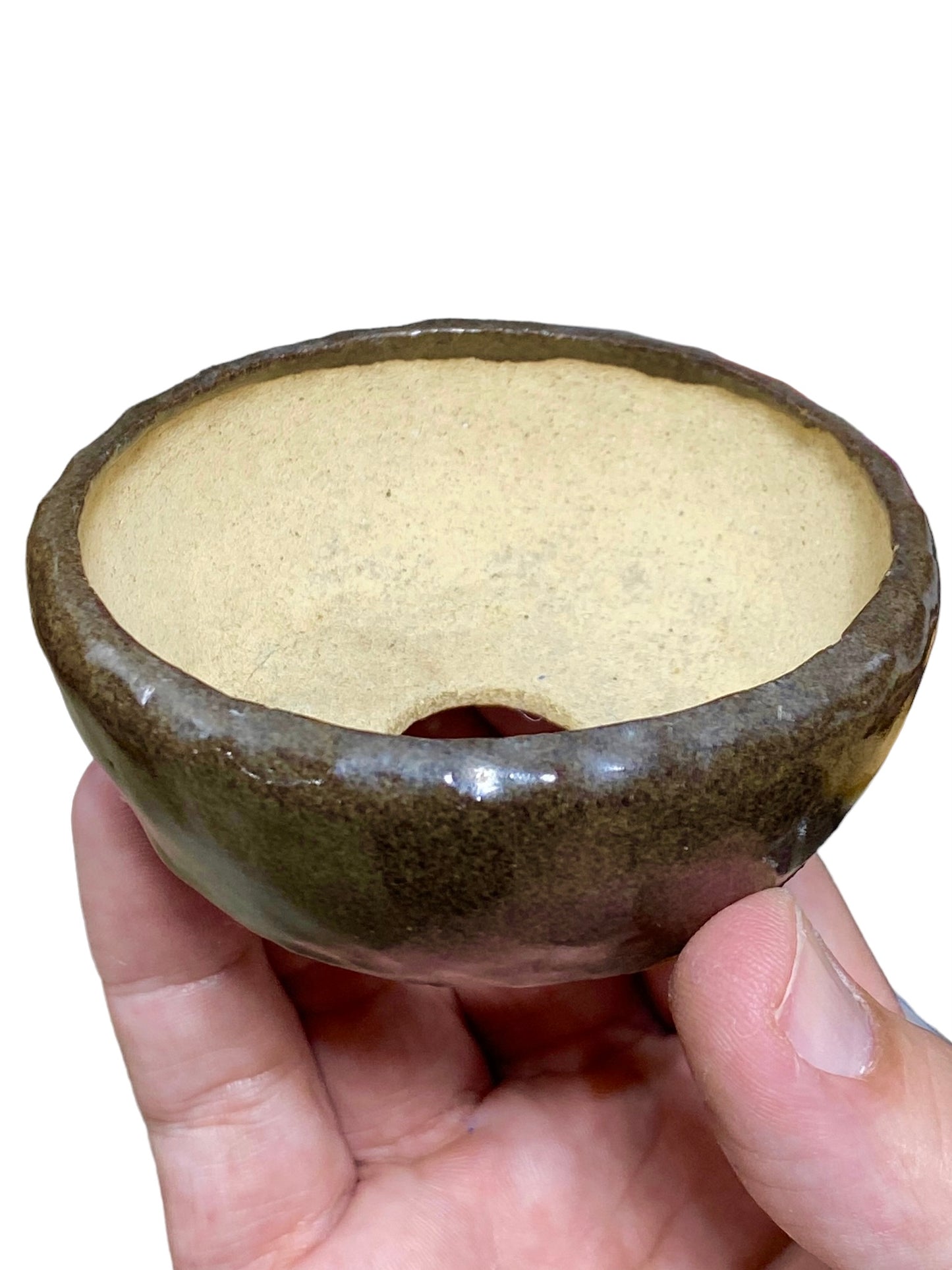 Heian Kosen - Glazed Footed Round Bonsai or Accent Pot