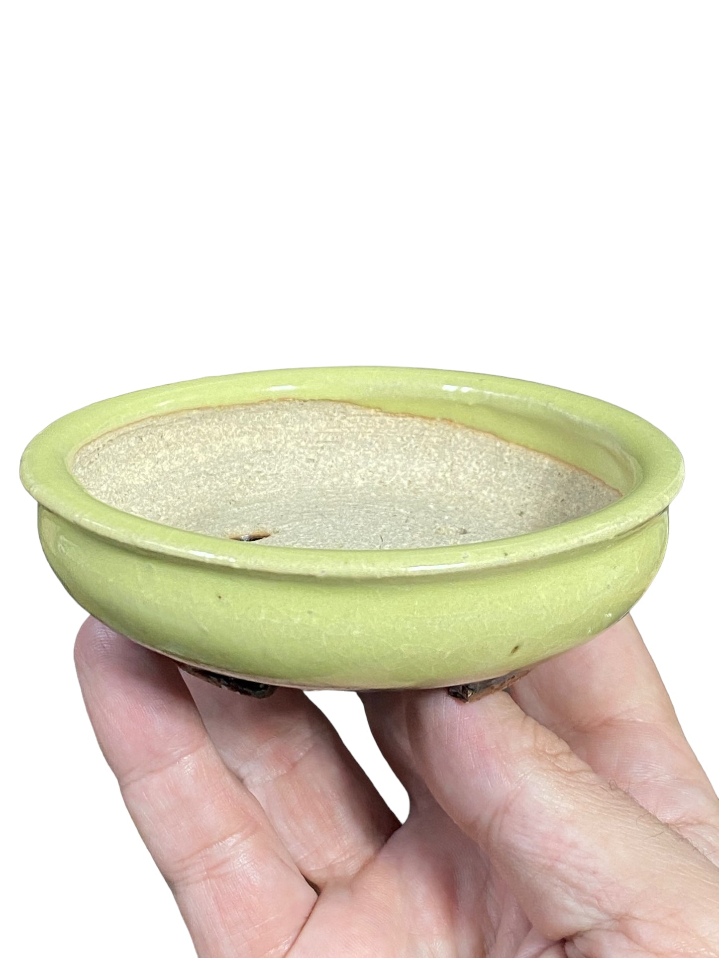 Heian Kosen - Yellow Footed Round Bonsai Pot