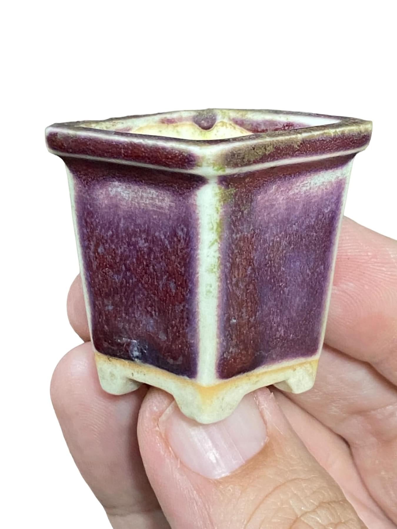 Japanese - Beautifully Glazed Cascade Mame Bonsai Pot