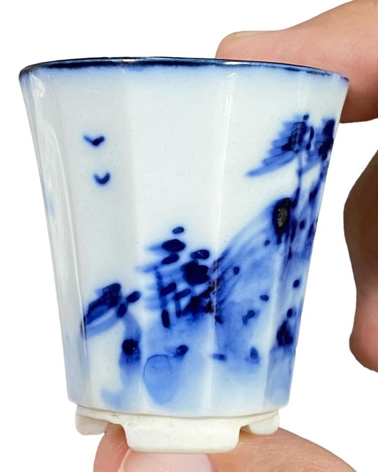 Haruyoshi - Rare Painted Cascade Bonsai Pot (1-3/4” wide)