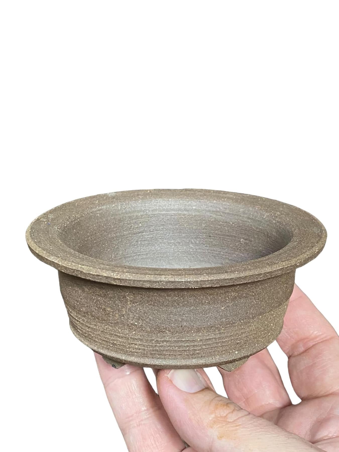 Japanese - Round Unglazed Bonsai Pot (4-7/16" wide)