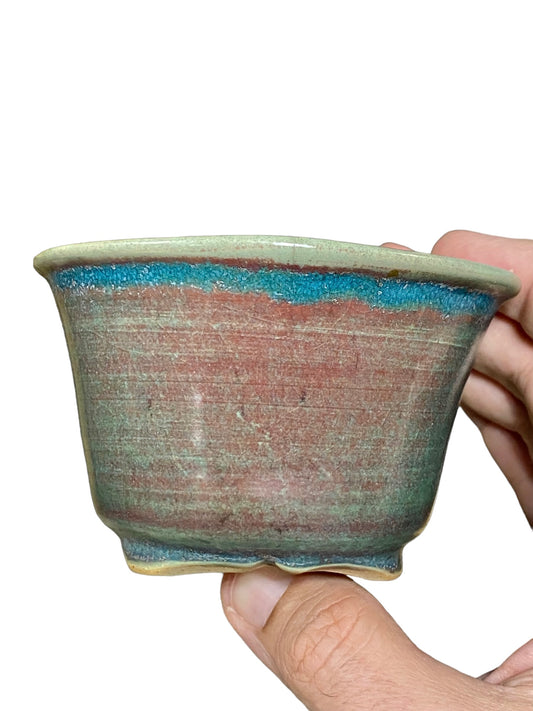 Isso - Multicolor Glazed Bowl Bonsai Pot