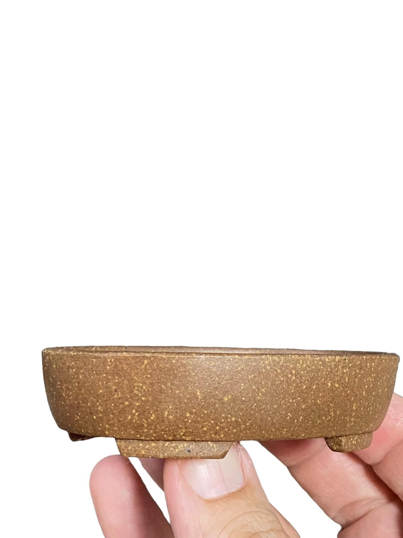 Mituyama - Unglazed Oval Bonsai Pot (3-1/2” wide)